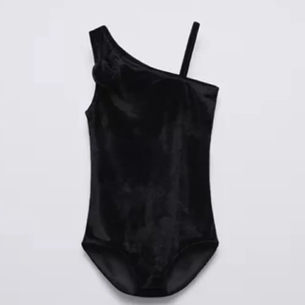 Zara Girls Black Velvet Bodysuit(Size 11-12yrs)New Without Tag